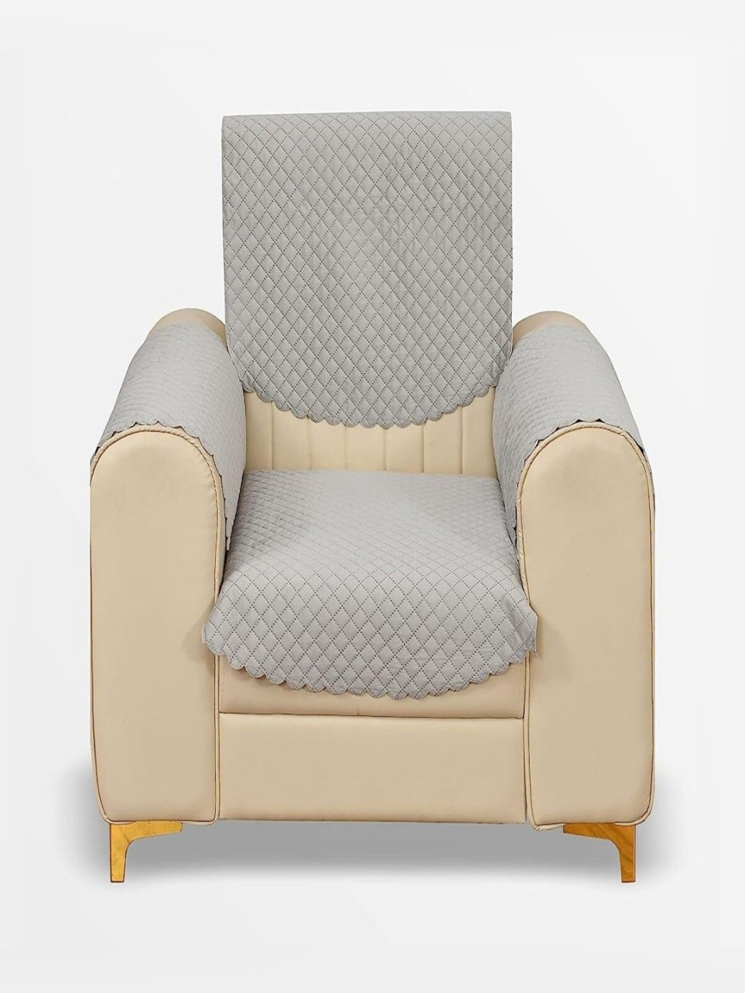 Fashion Throw Silver-Toned Velvet Sofa Cover With Arms