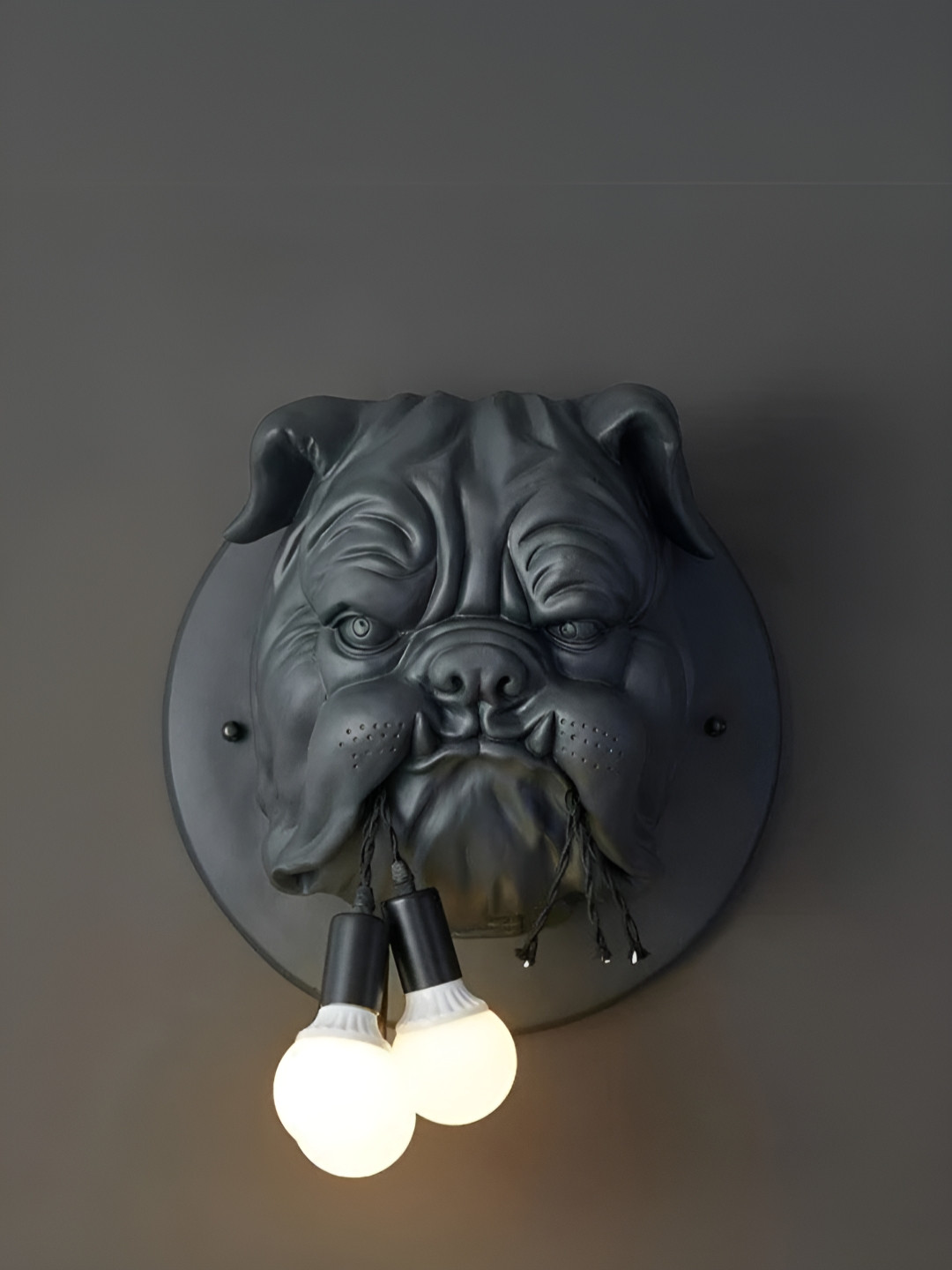 SMOKEY COCKTAIL Grey And Black Hash Dog Wall Lamp