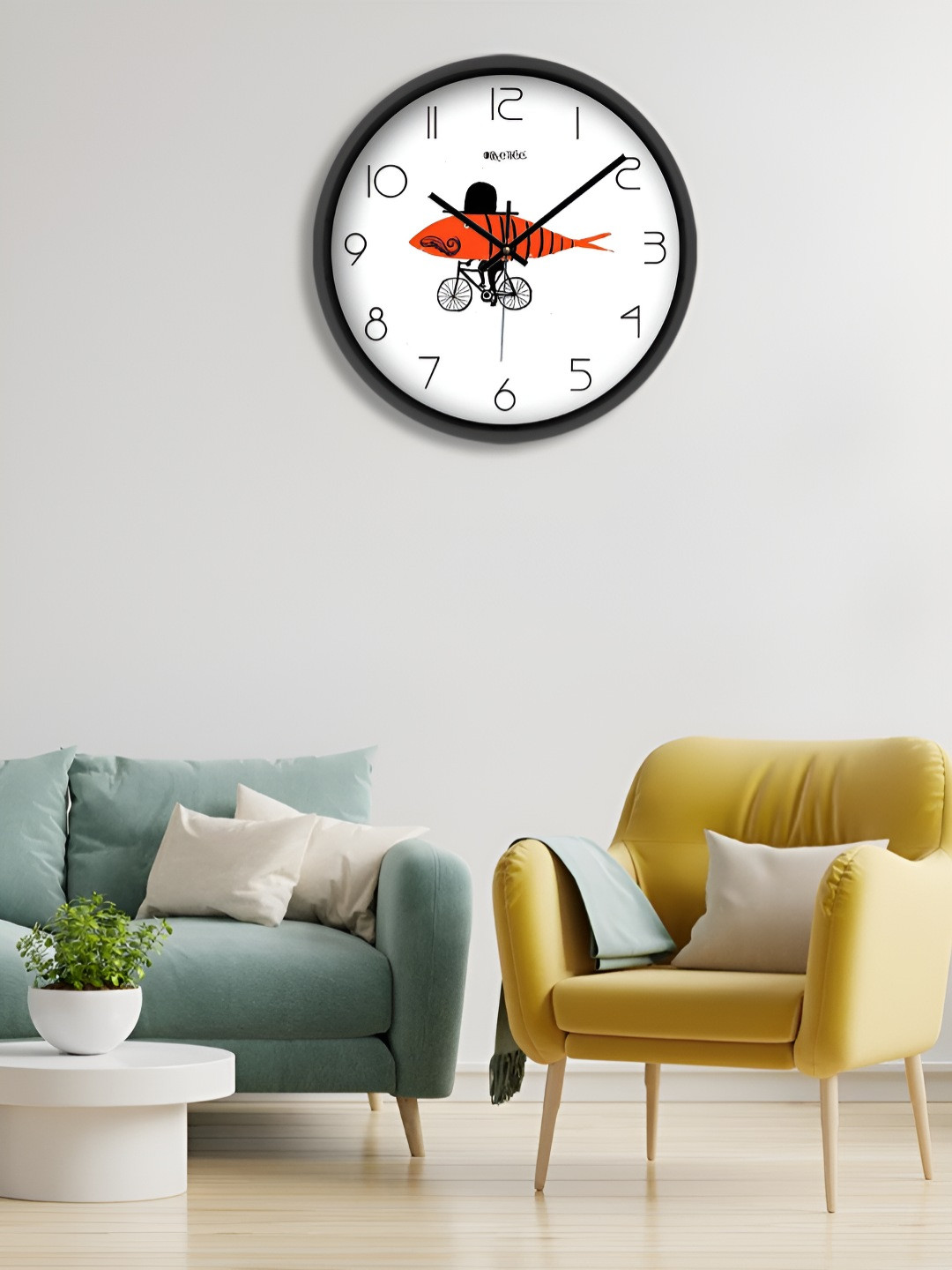 OLIVE TREE Black & Red Graphic Printed Analogue Contemporary Wall Clock