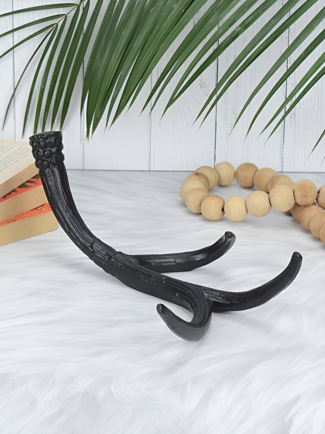 Maison Modern Deer Horn Black Metal Metallic Living Room Small Showpiece - 4.5 Inches