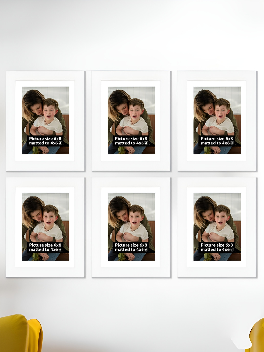 Art Street White MDF Table Photo Frames (Pack of 6)