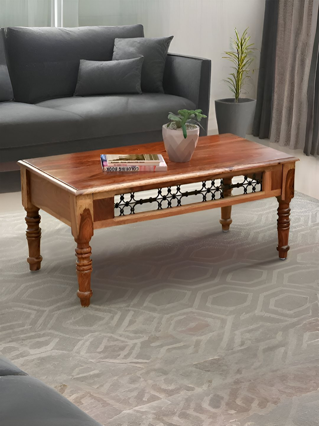Royaloak Brown Rectangular Wooden Coffee Table