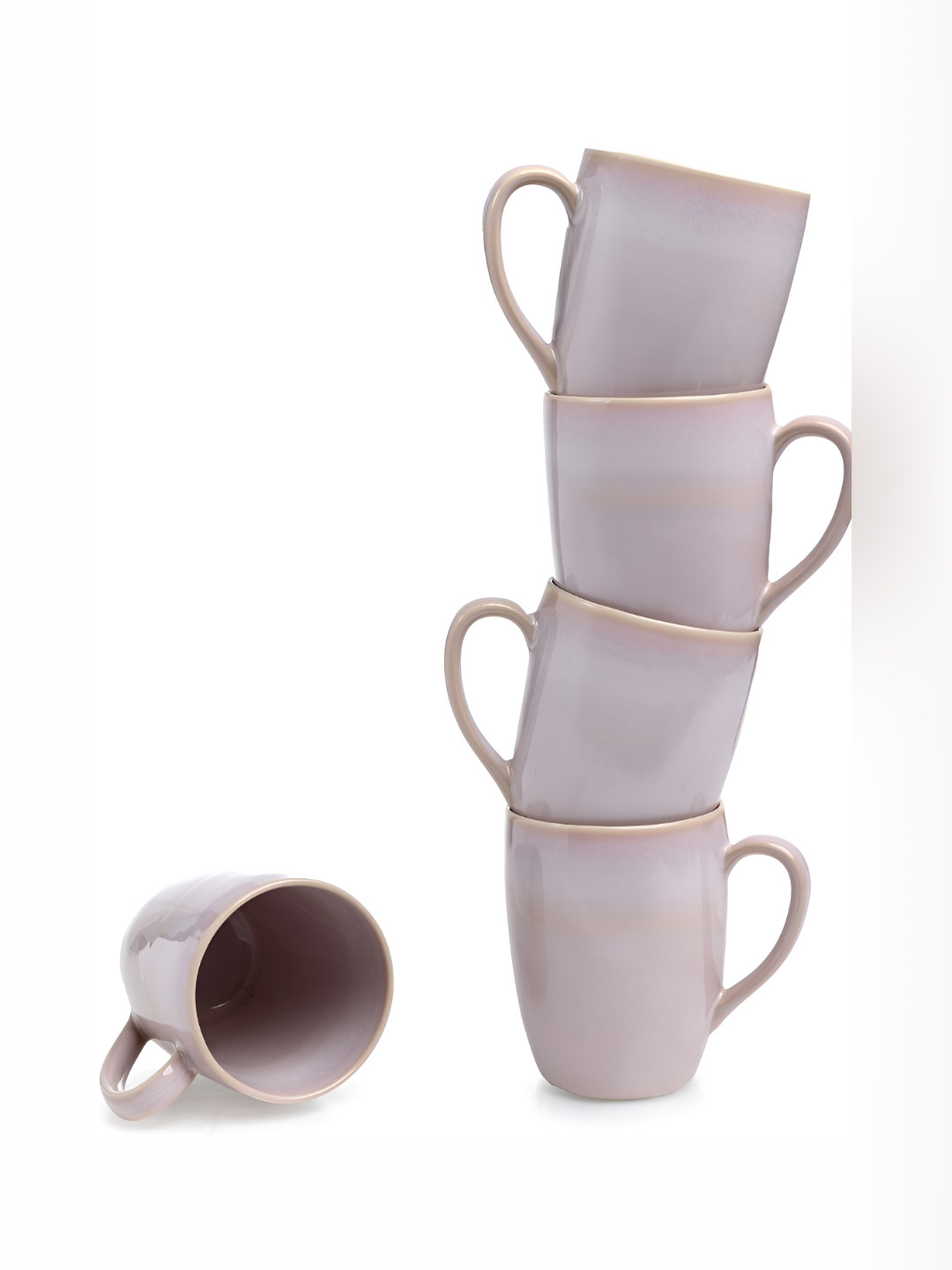 Mesa Happy Birthday to You Rose Stoneware Microwave Safe 6 Piece Mugs-230ml