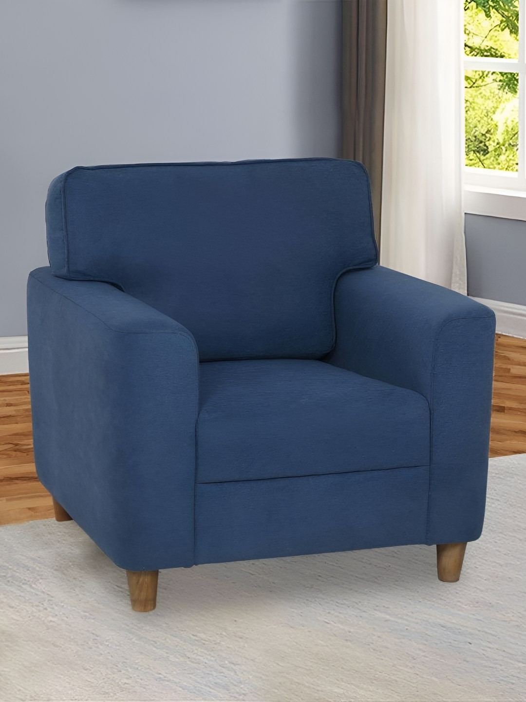 Duroflex Utopia Blue 1 Seater Fabric Sofa