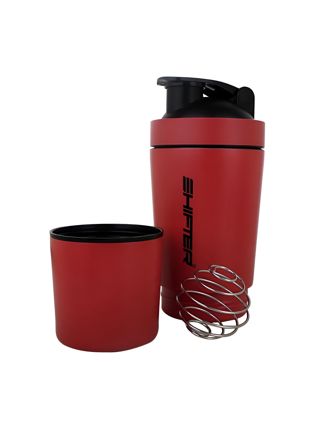 SHIFTER Red & Black Brand Logo Printed Stainless Steel Shaker Water Bottle-700 ml