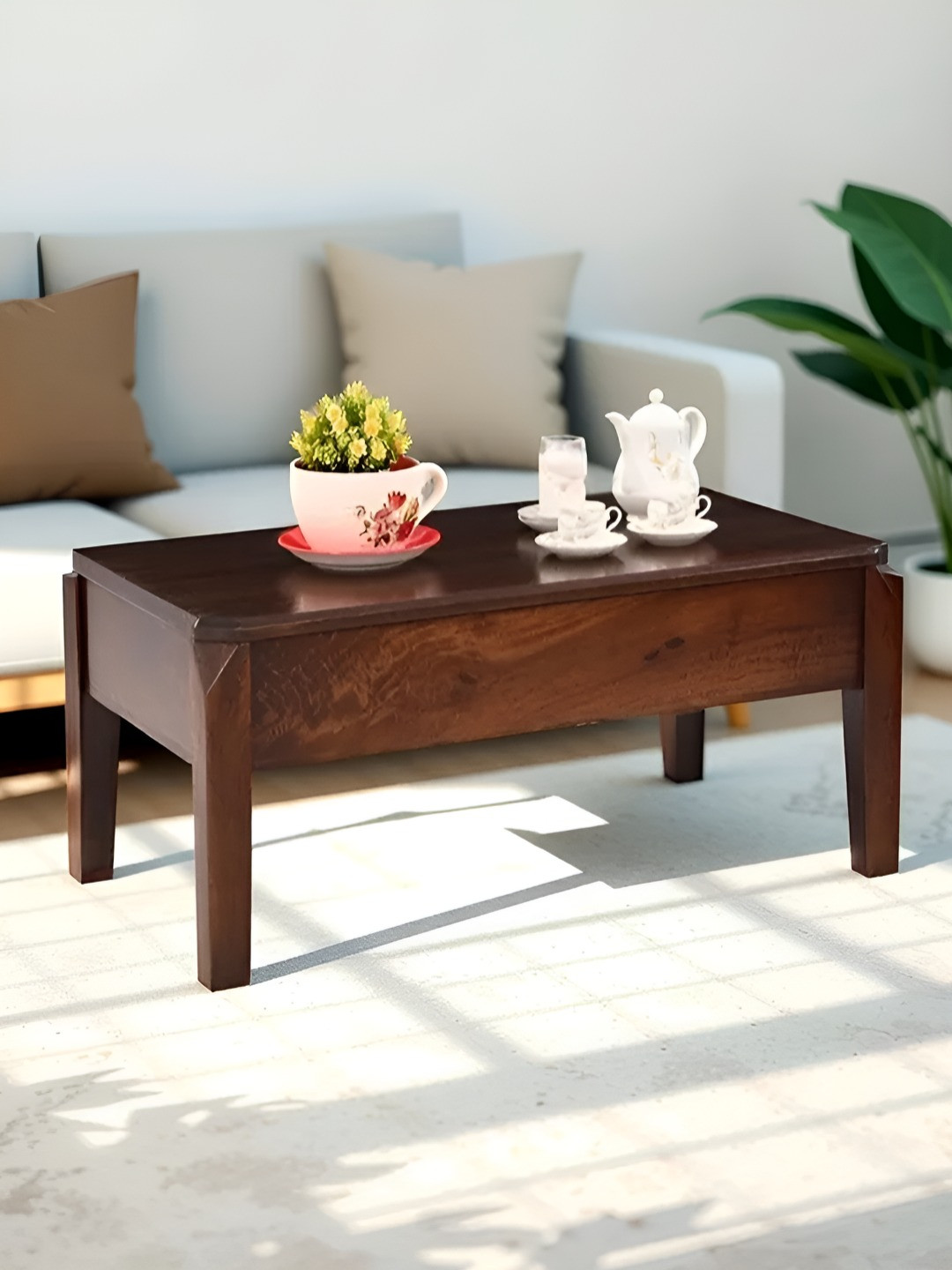 Royaloak Brown Rectangular Wooden Coffee Table