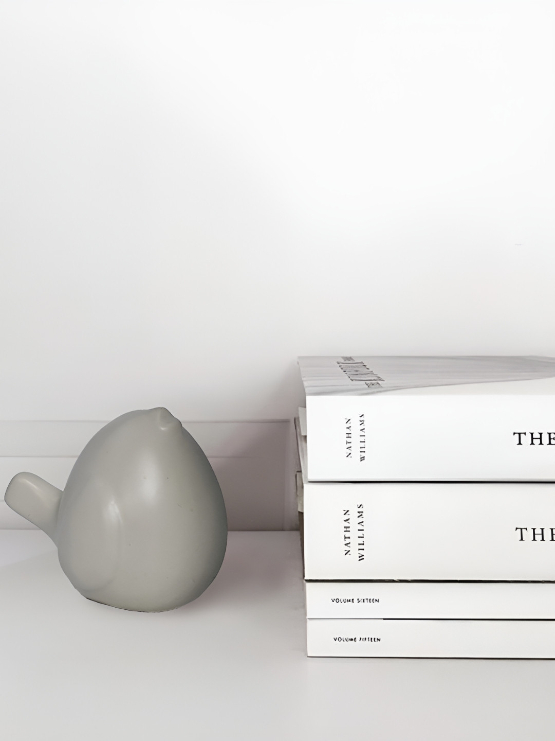 Cortina Decorative Grey Ceramic Glossy Living Room Tiny Showpiece - 2.8 Inches