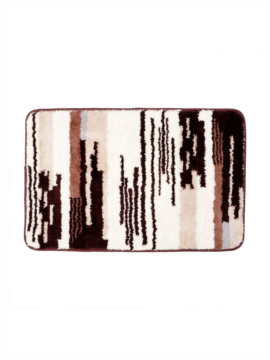 HOKIPO Brown & White Patterned Microfibre 2800 GSM Bath Rugs