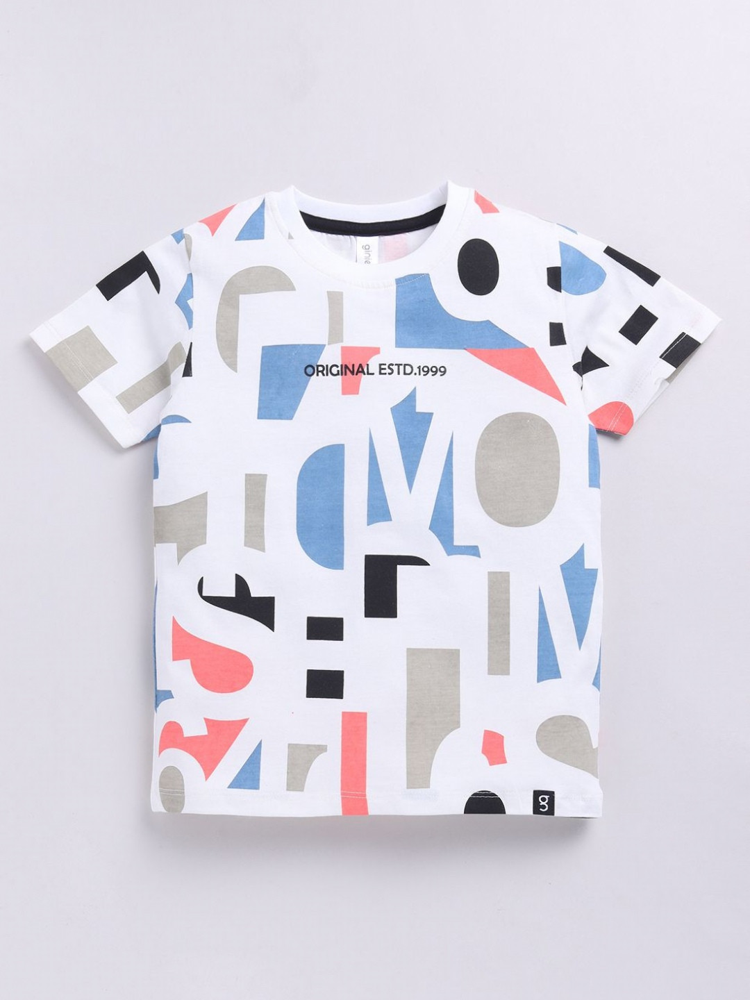 Ginie Boys All Over Typography Printed Breathable Tshirt