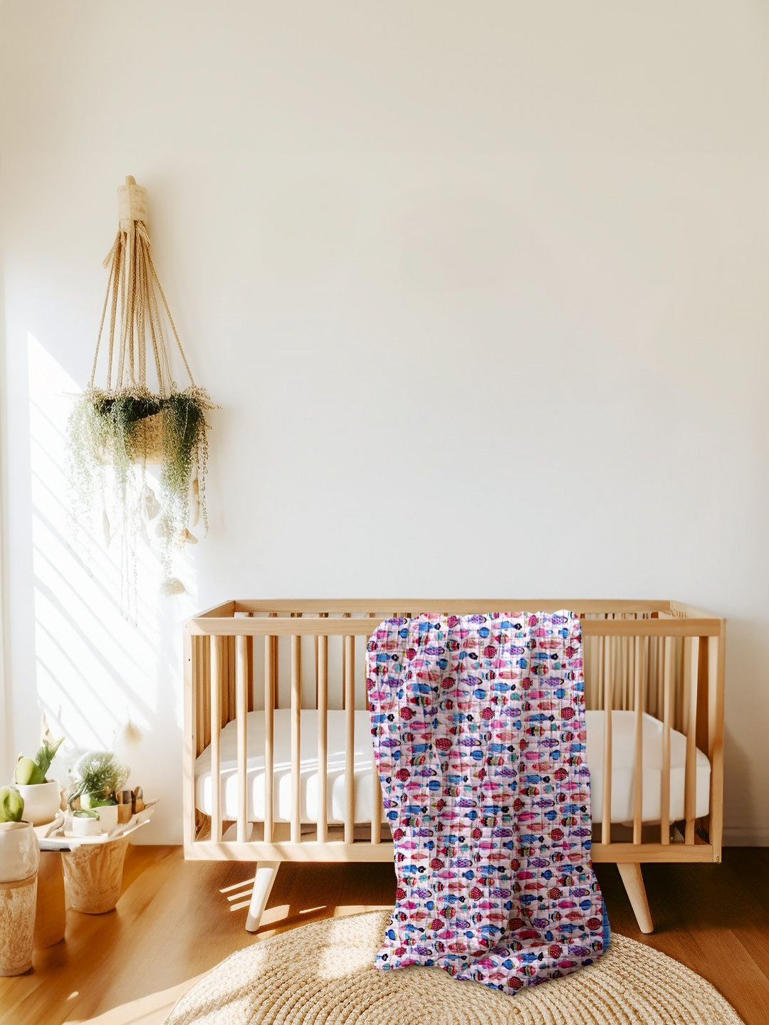 Biglilpeople Kids Blue And Pink Mild Winter Cotton 400 GSM Double Bed Blanket