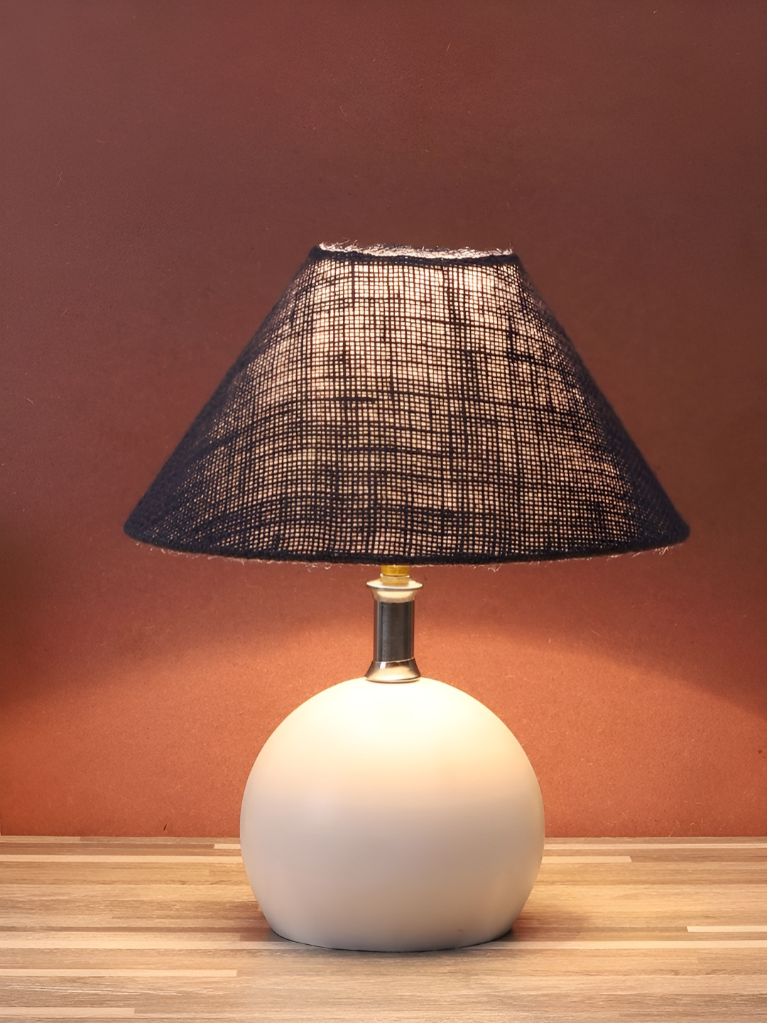 BrightDaisy Navy Blue Metal Frusturical Shaped Table Lamp