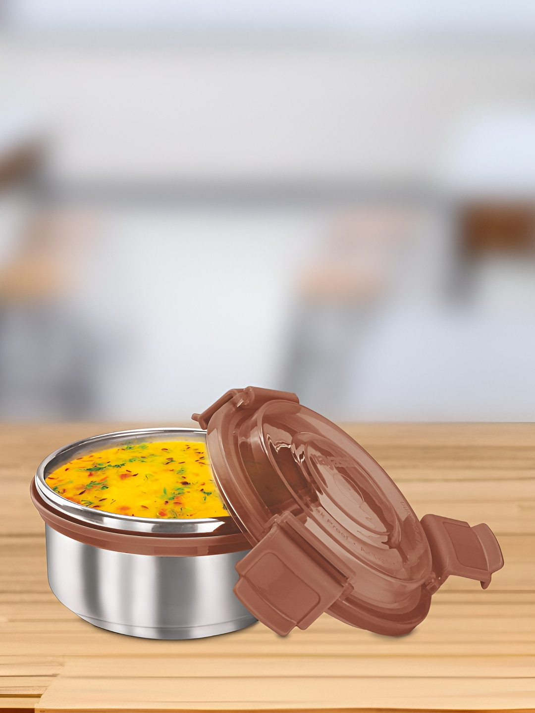 Nayasa Aqua Lock Airtight Leakproof BPA Free Stainless Steel Lunch Box With Spoon and Fork