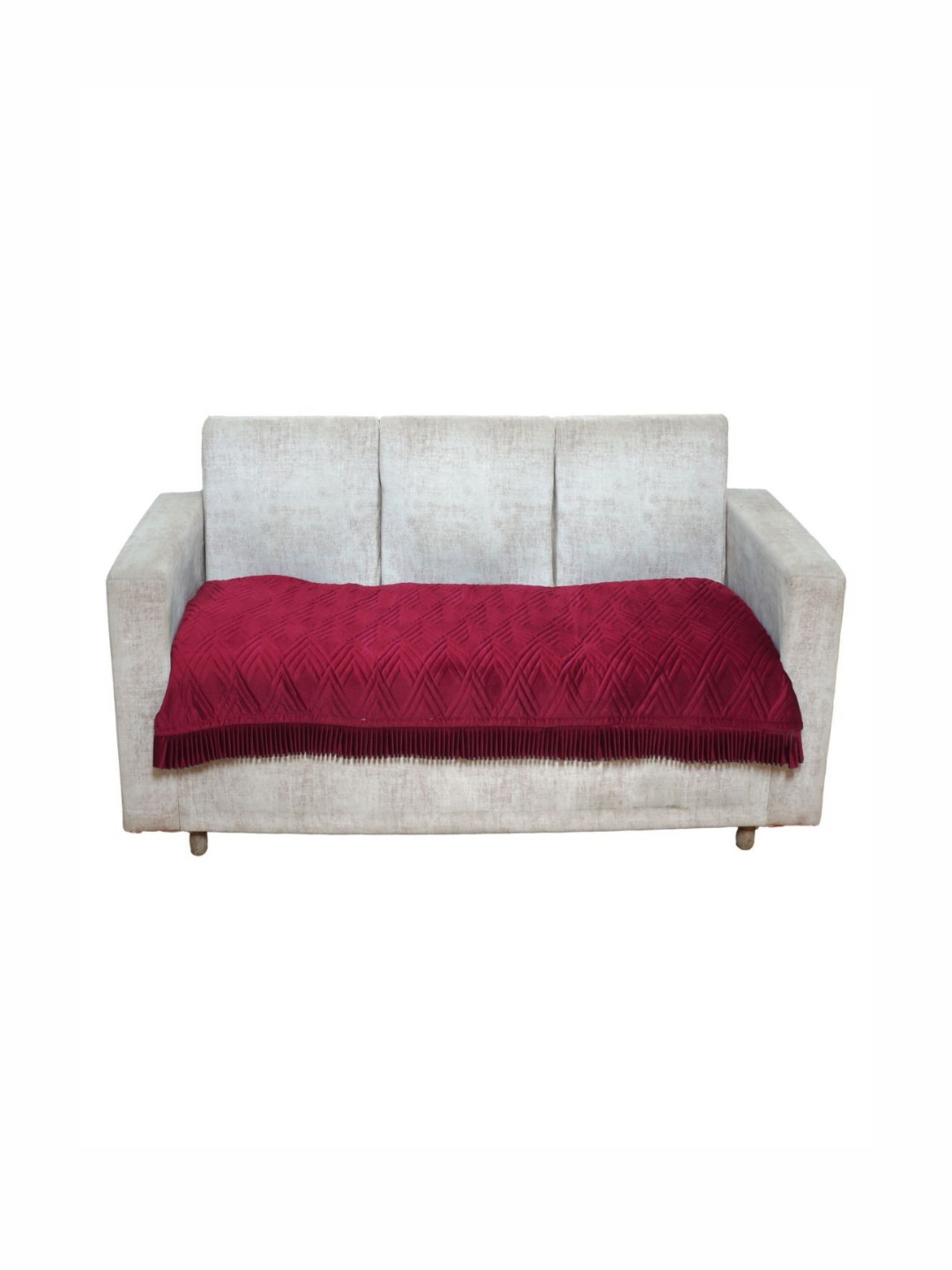 Fashion Throw Maroon Velvet Sofa Cover