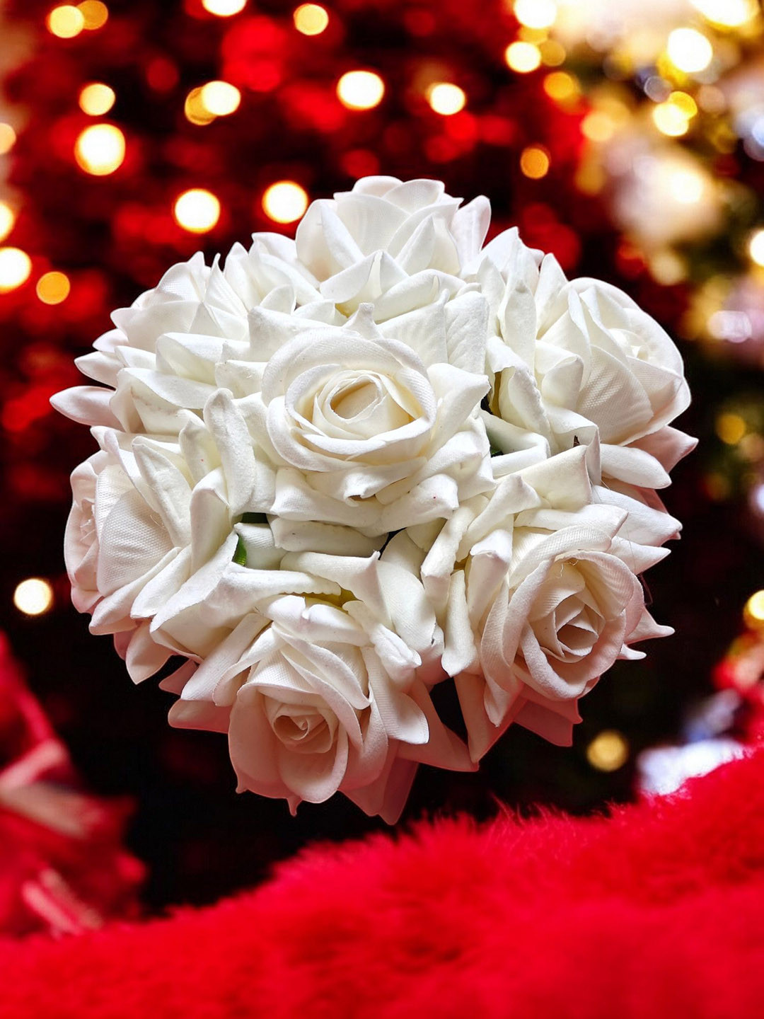 CHRONEX Artificial Flower Hair Juda - White