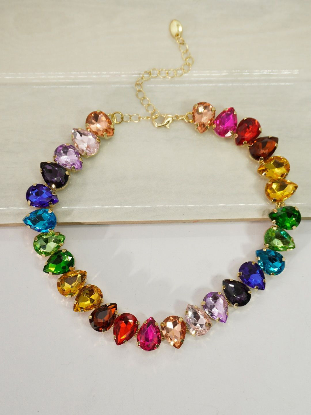 Niscka Gold-Plated American Diamond Minimal Necklace