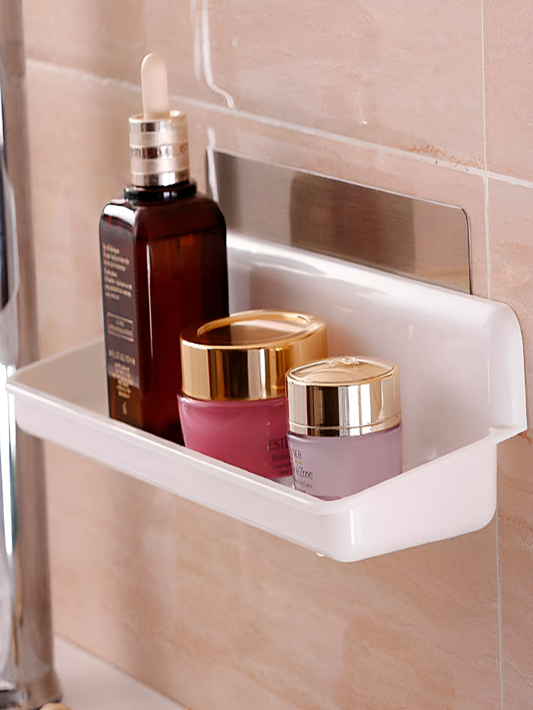 HOKIPO White Solid Plastic Bathroom Caddy