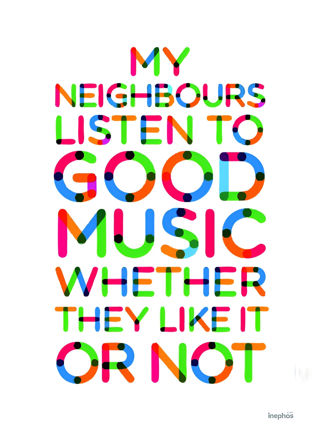 Inephos White And Pink Typography Printed Wall Poster