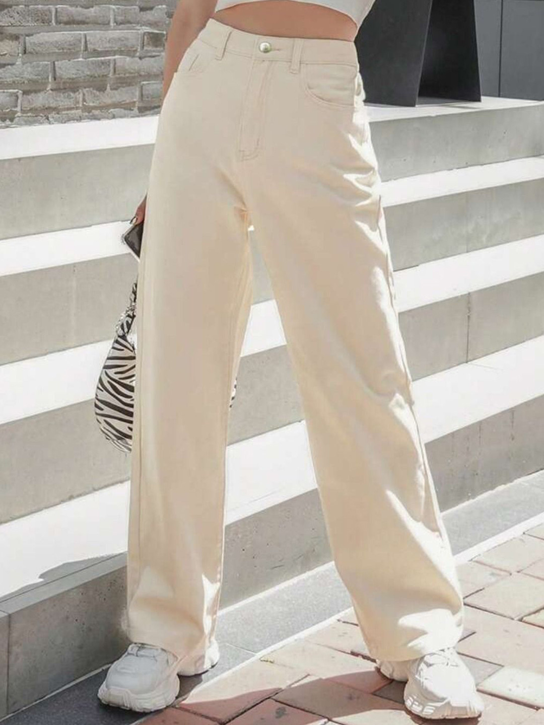 Zizvo High Rise Wide Leg Trousers