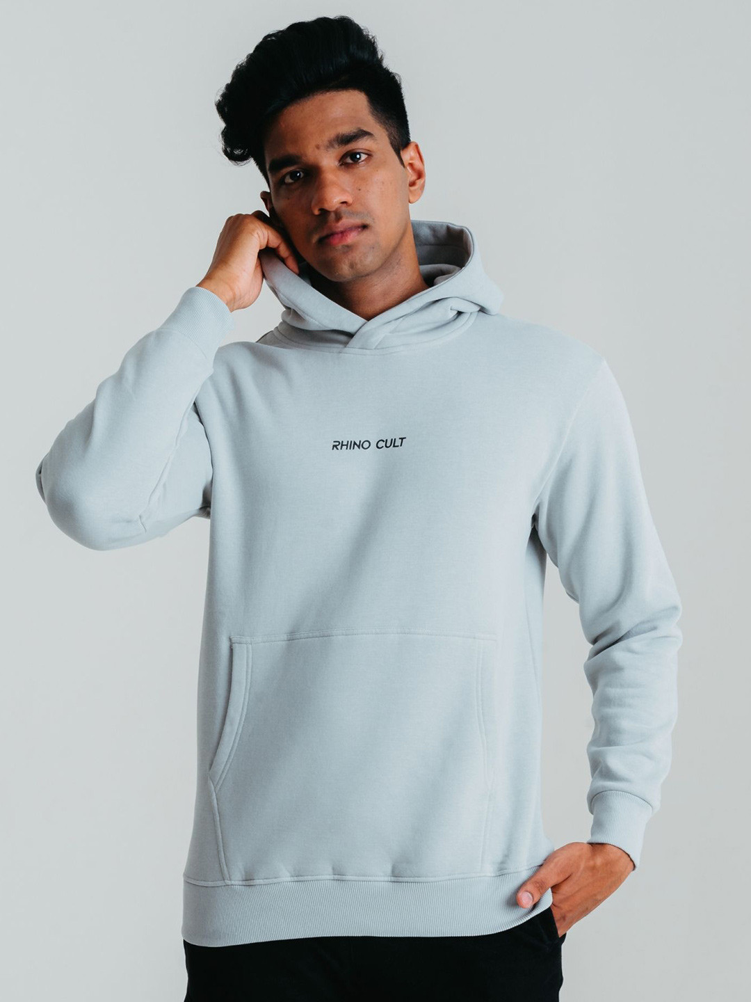 RHINO CULT Men Hooded Pullover Sweatshirt