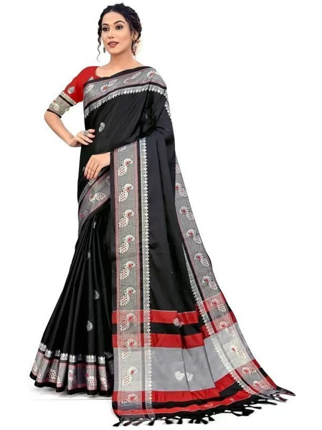 bansari textiles Woven Design Maheshwari Saree