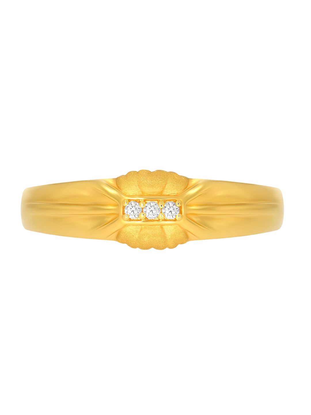 BHIMA 22K BIS Hallmark 916 Purity Yellow Gold Simplified Glow Men Ring