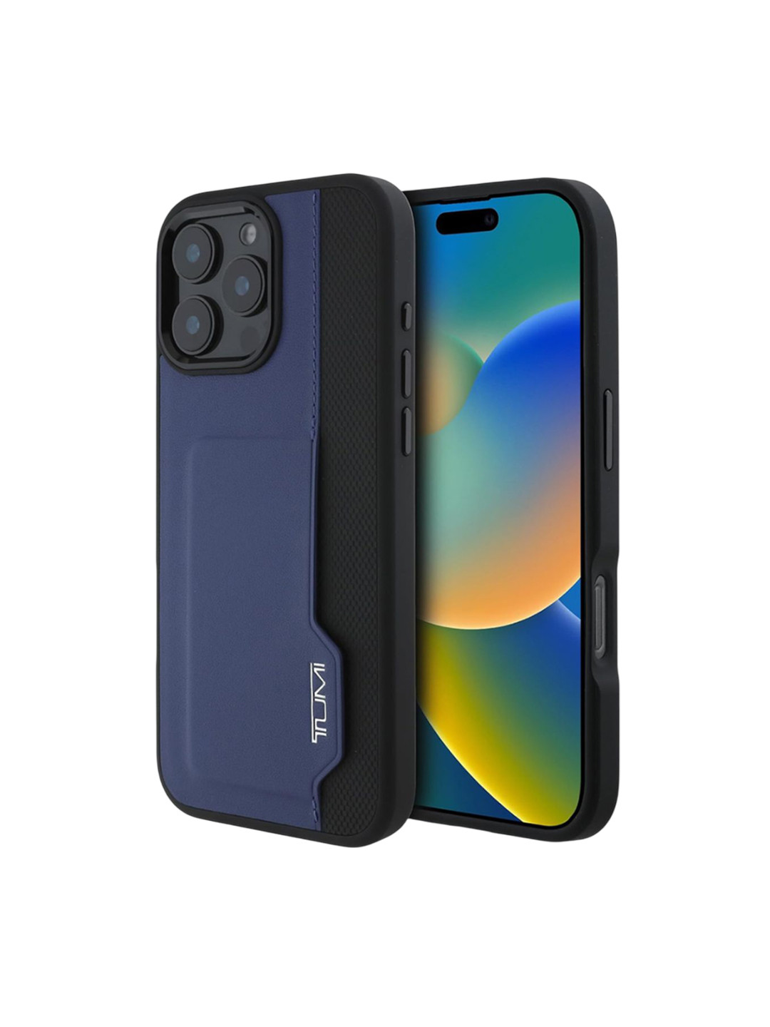 CG MOBILE Blue Tumi With Vertical Card Slot Perforated iPhone 16 Pro Max Back Case