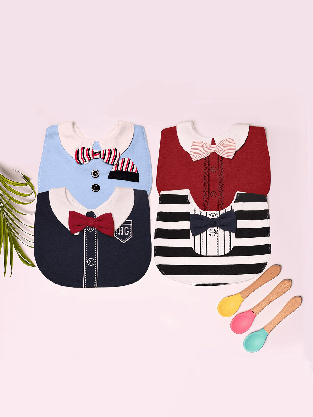 The Little Lookers Infant Pack Of 2  Bow Tie Printed Bib