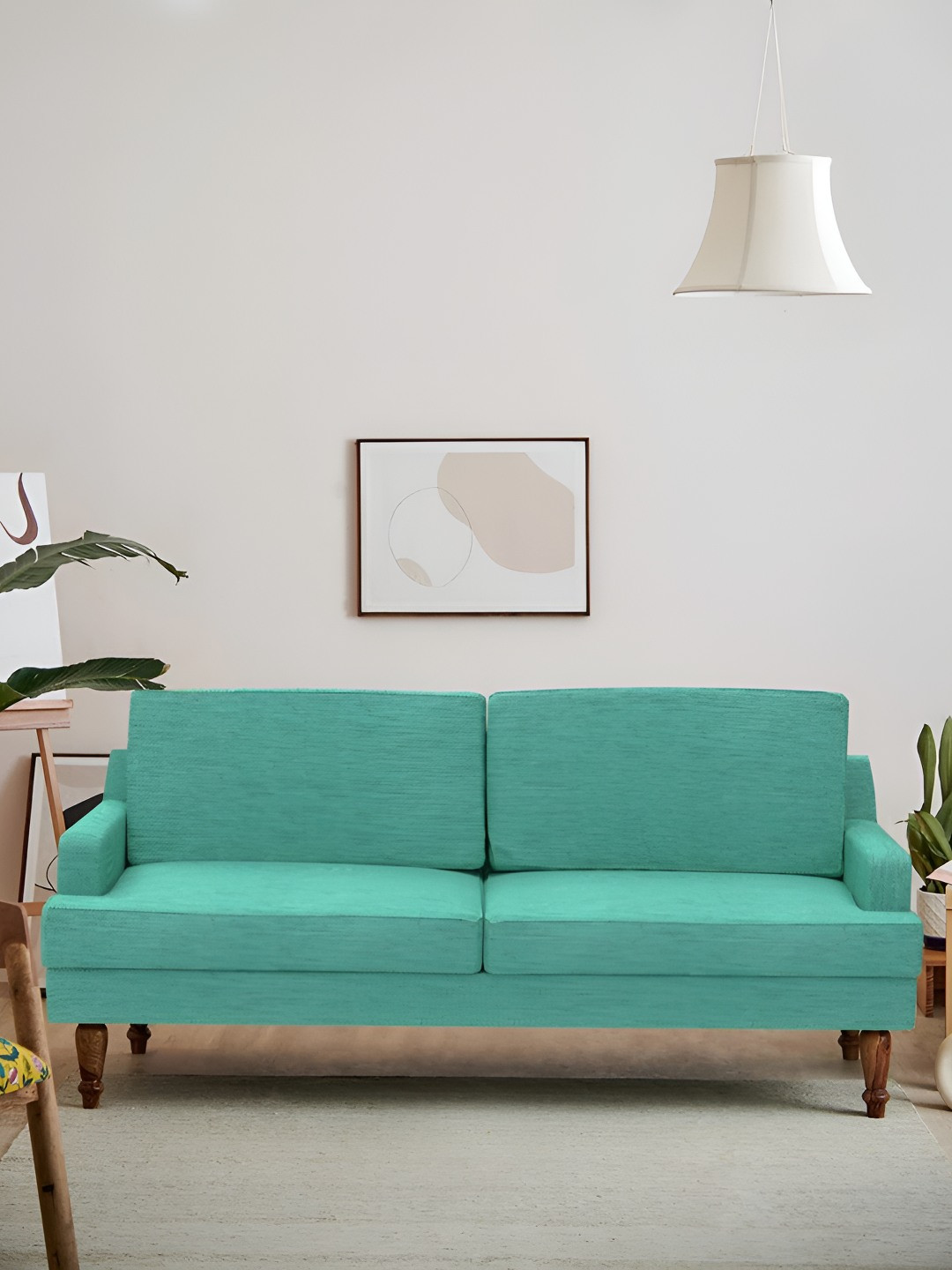 Chumbak Teal Nawab Couch - Maldivian 3 Seater Inflatable Sofa & Bed