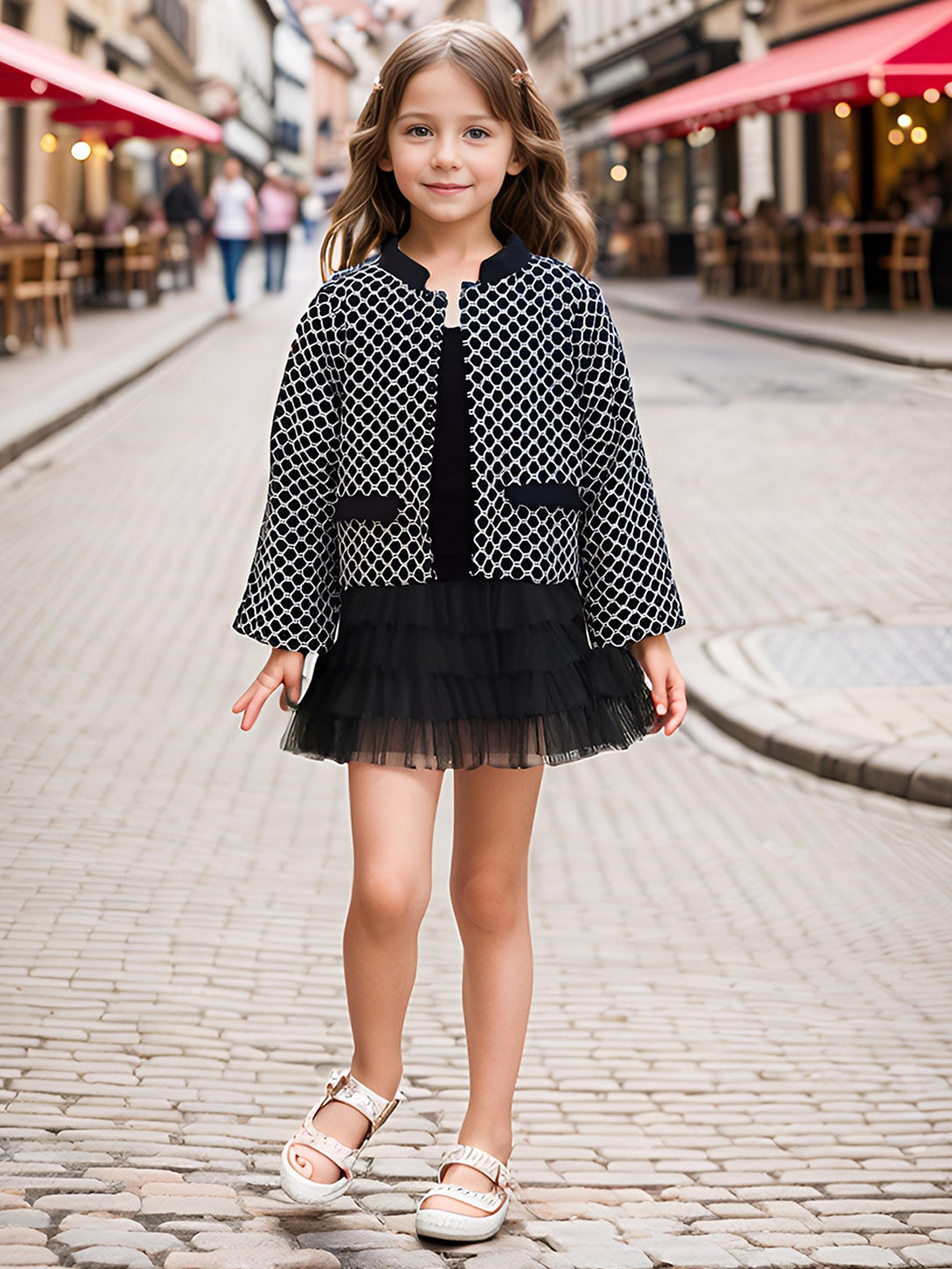 Safehugs Girls Self-Design Front Open Jacket