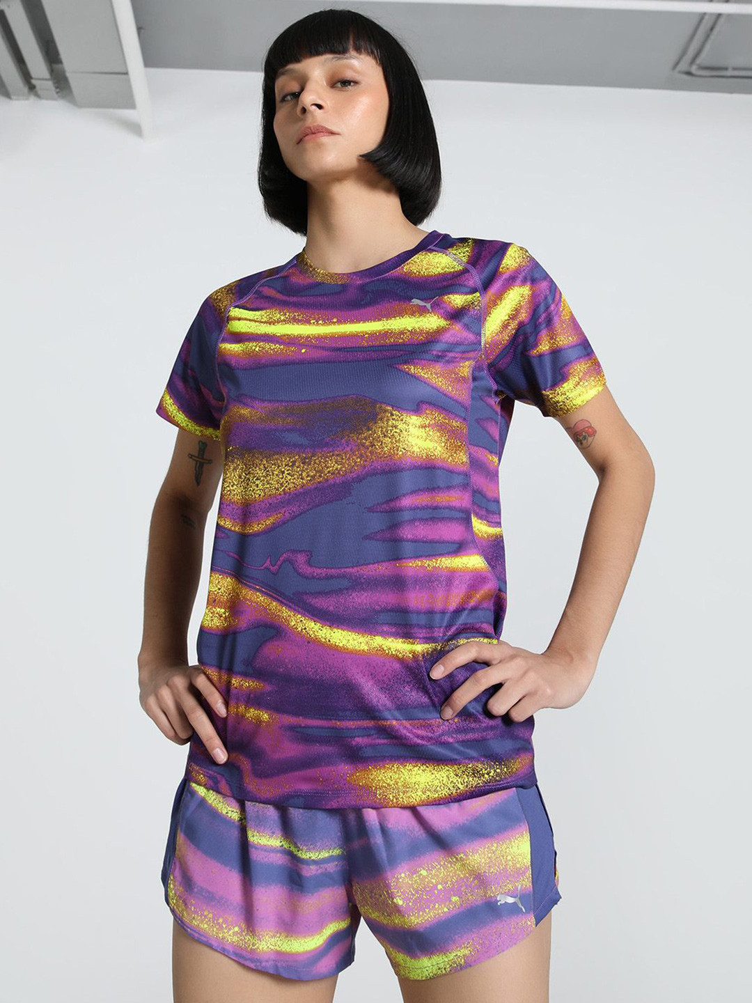 Puma Women Velocity All-Over-Print Running Tee
