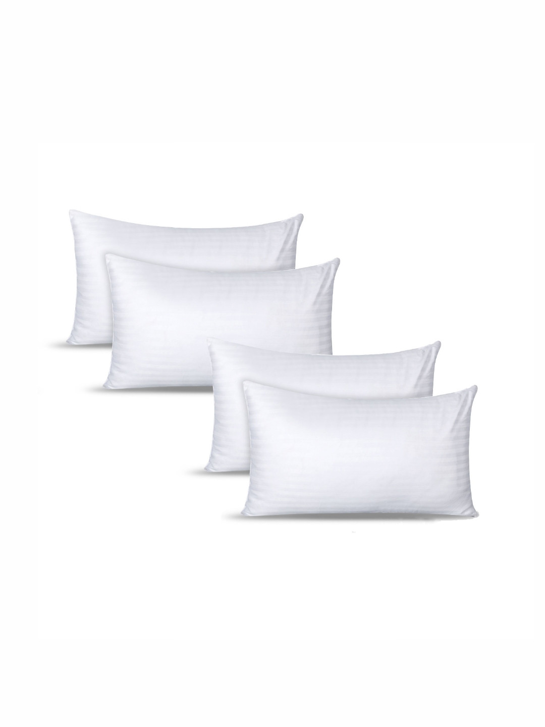 AJISH White Solid Polycotton Breathable Set of 4 Ultra Soft Fibre Sleep Pillow-50.08 x 76.02 cm