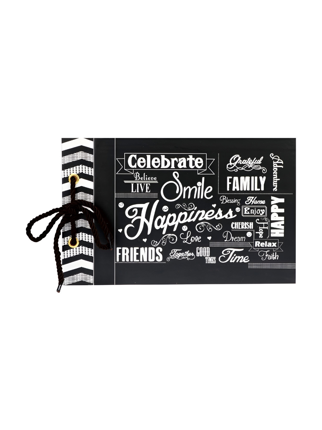 SEHAZ ARTWORKS Black & White Typography Printed Scrapbook Photo Album