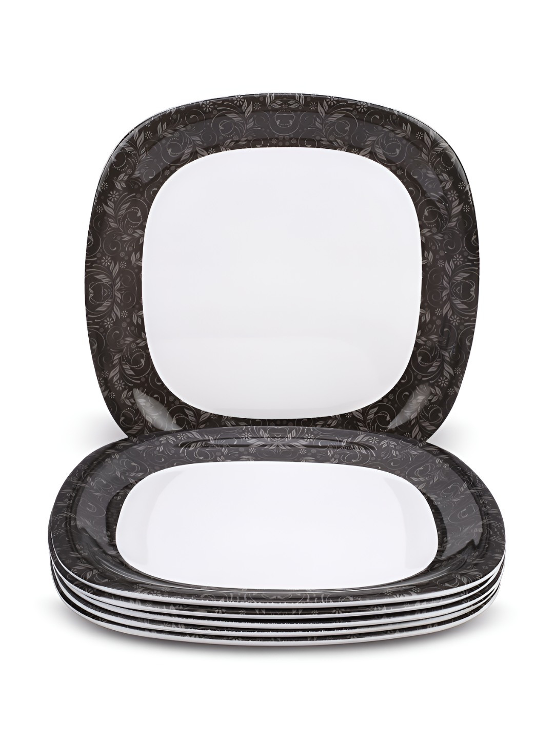 Bataniya White 2025 6 Pieces Melamine Microwave Safe Plates