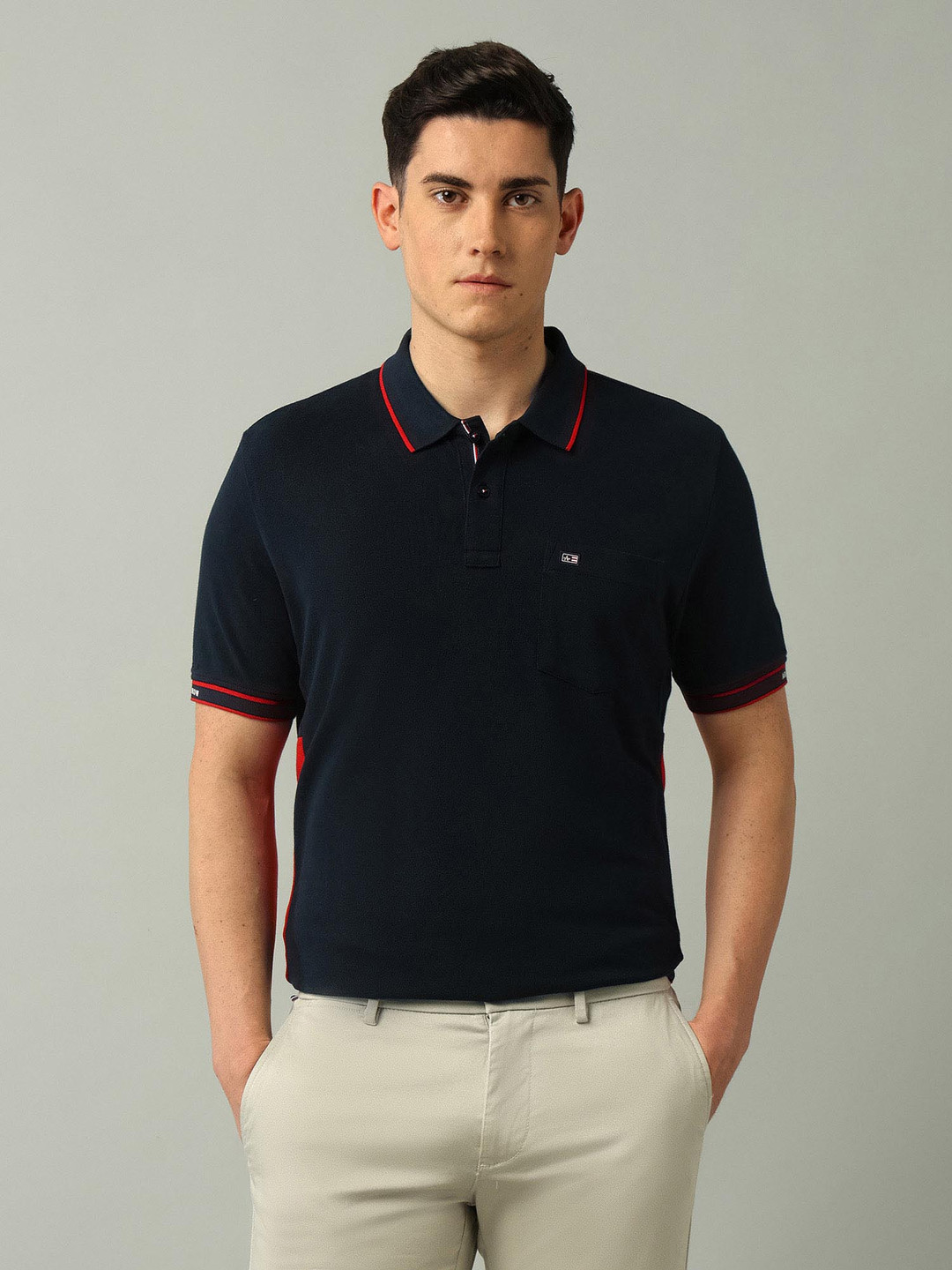 Arrow Sport Men spring sorbet Solid Polo Collar Pure Cotton Casual T-shirt