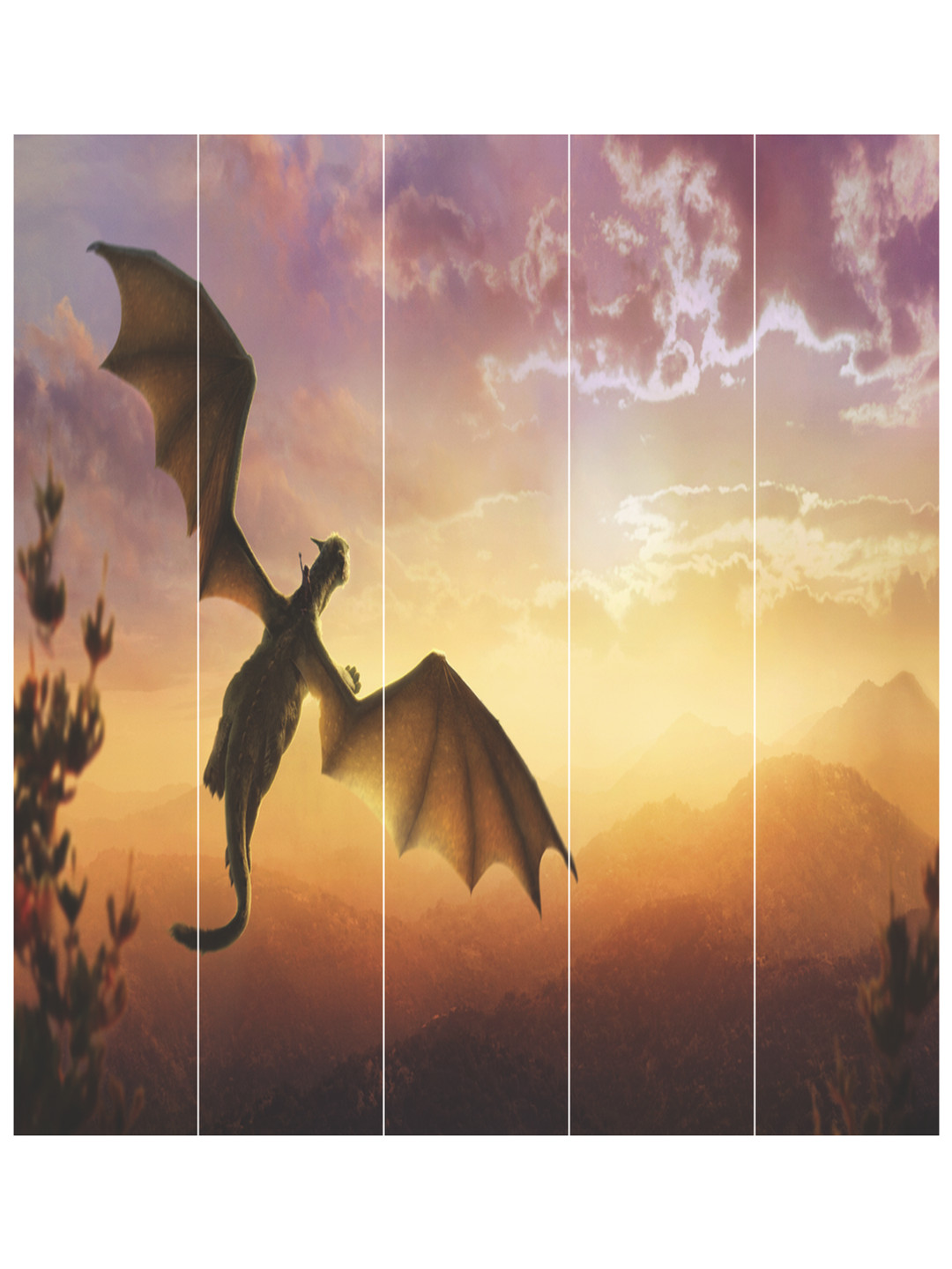 Inephos Birds & Animal Paper 5 Pcs Wall Square Paintings Wall Art -8.2x6In