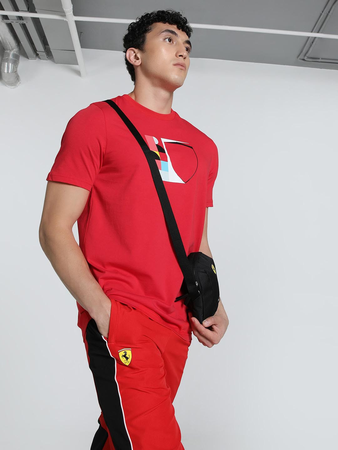 PUMA Motorsport Men Scuderia Ferrari Race Big Shield Cotton T-shirt