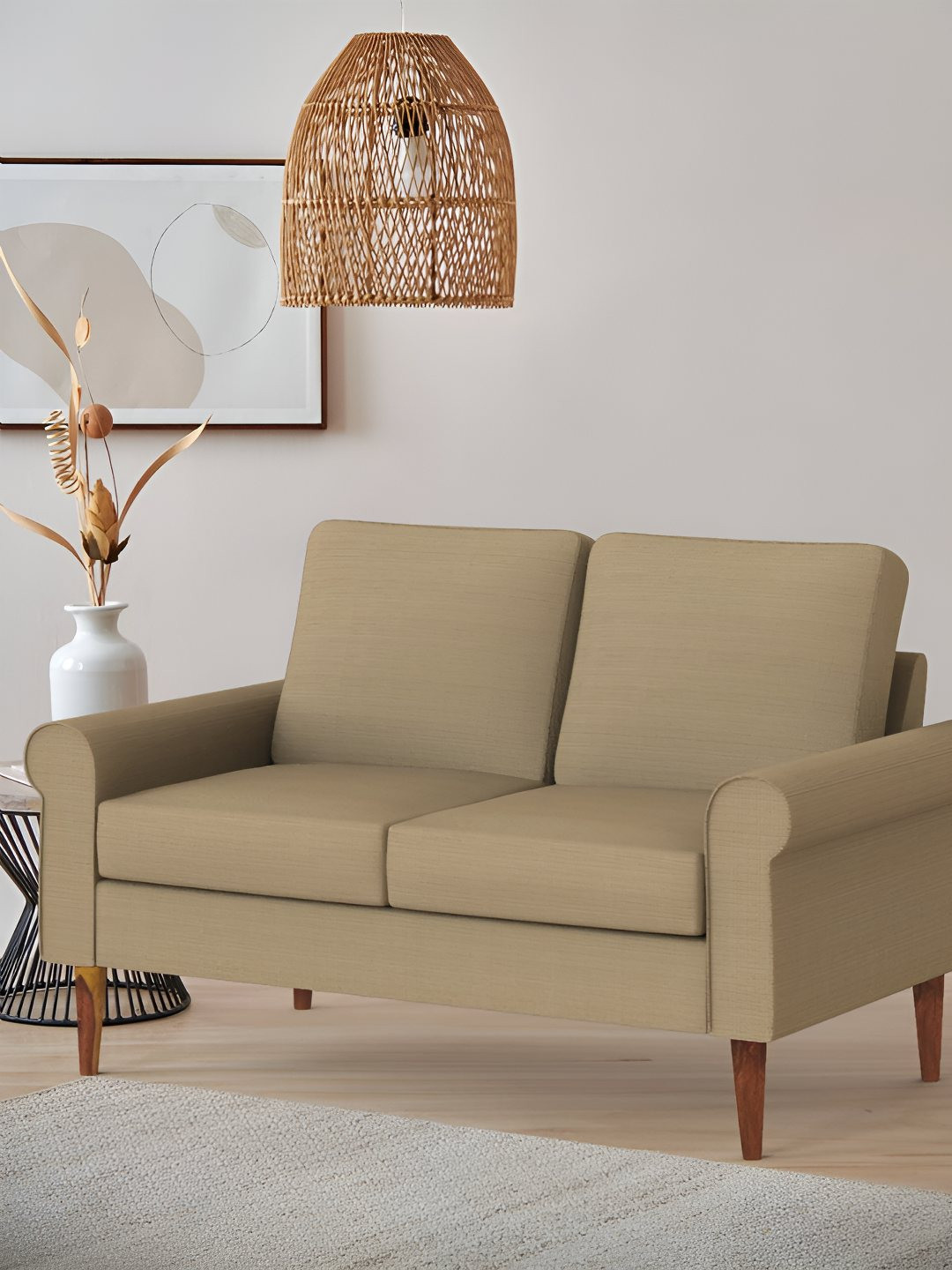 Chumbak Colonial Couch Beach Beige Two Seater Inflatable Sofa and Bed