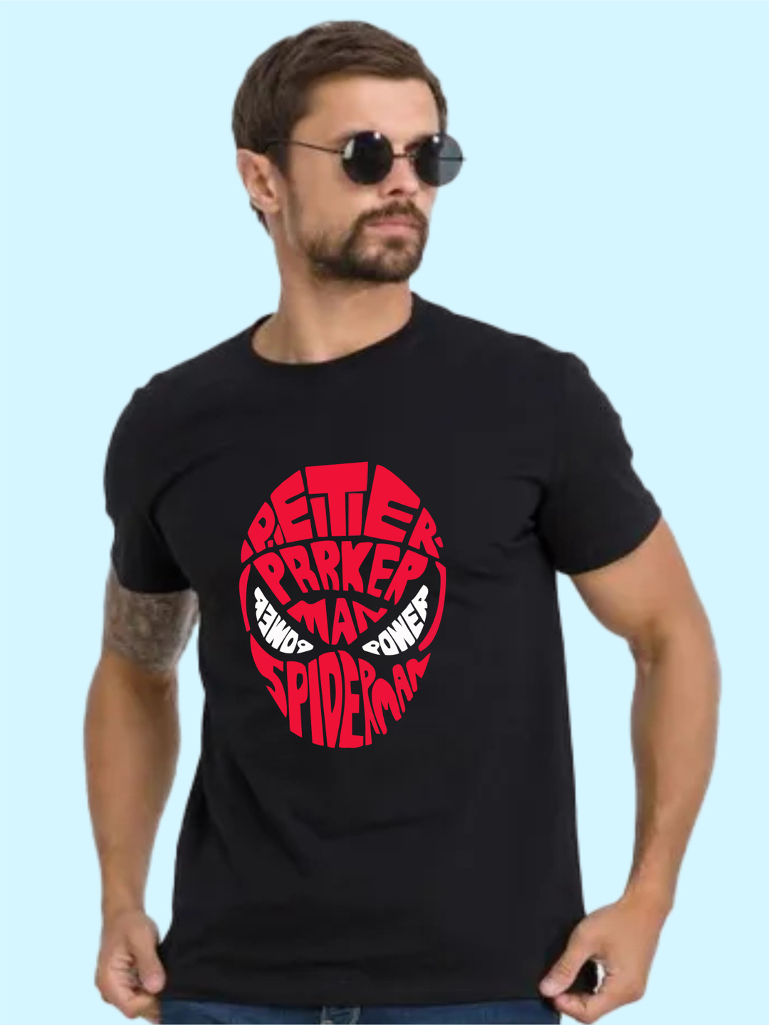 Uniplanet store Men Spider-Man Typography Printed Round Neck Cotton T-shirt
