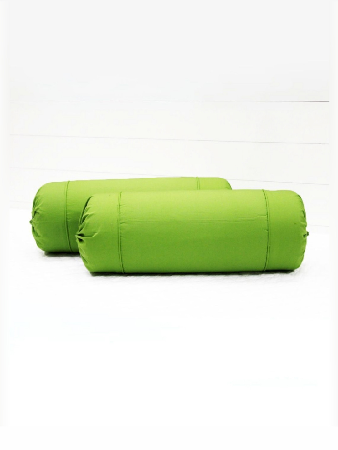 Aurave Fluorescent Green 2 Pieces Cotton 210 TC  Bolster Covers
