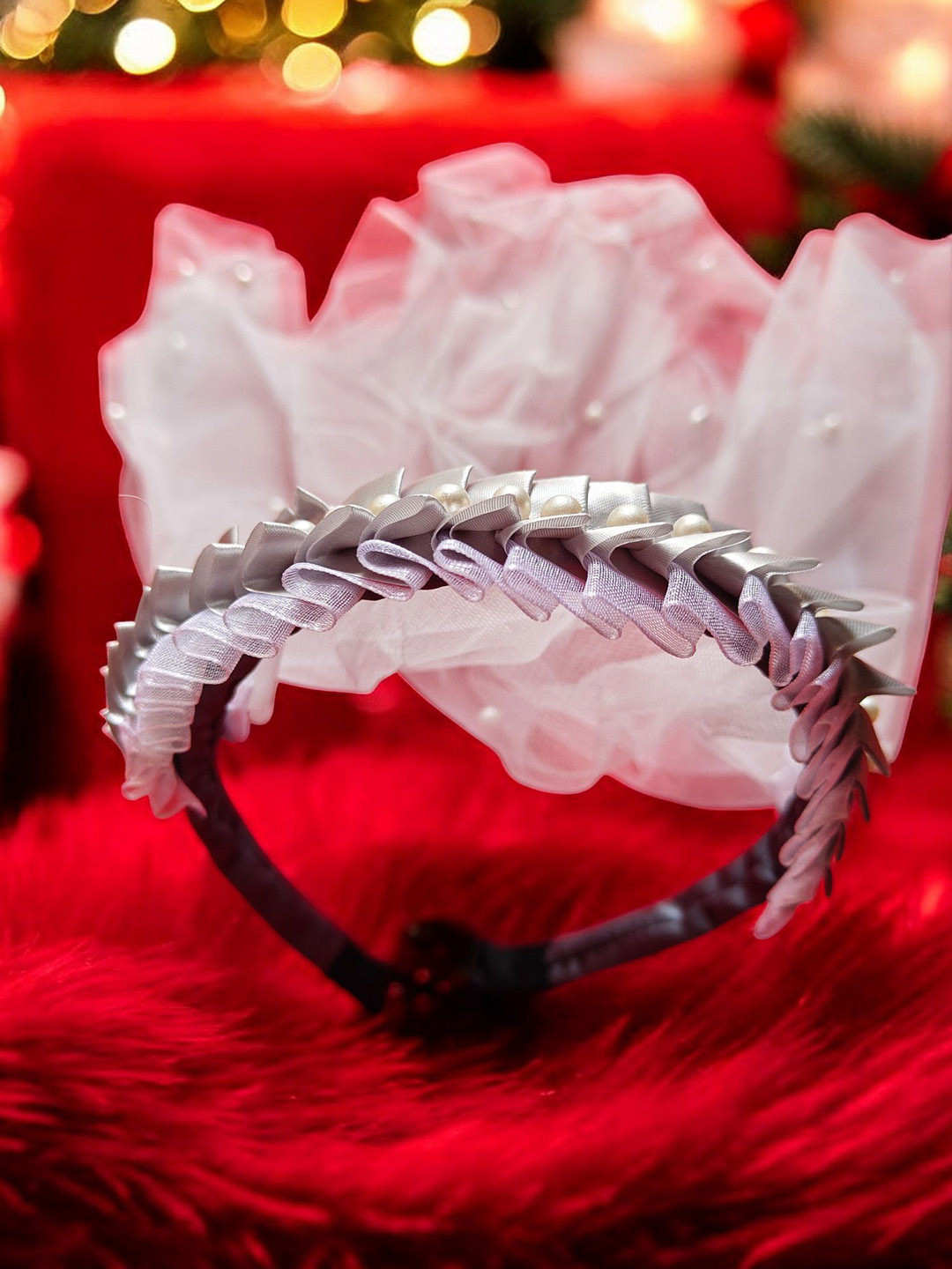 CHRONEX Georgette Long Tail Hairband With Cute Ribbon - Assorted