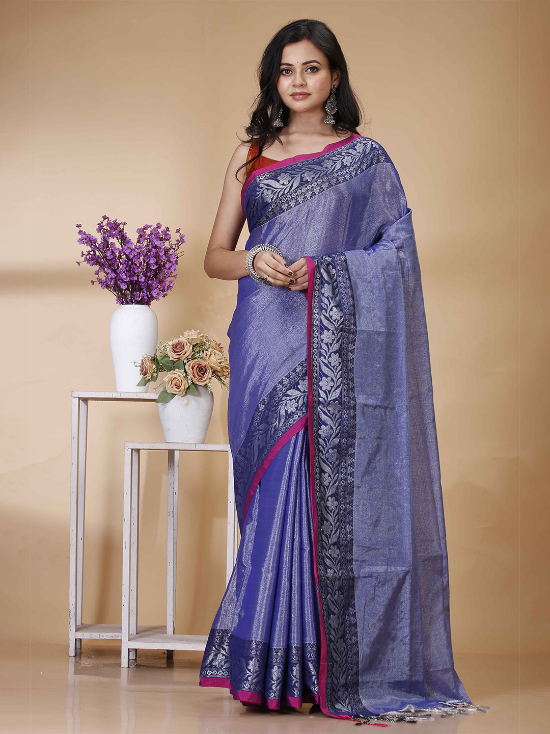 SRILOK Tissue Khadi Saree