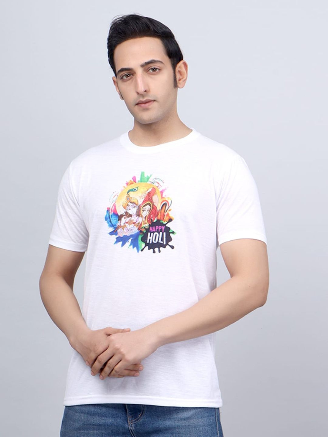 Qure Vintage Men Graphic Printed Round Neck Cotton Oversized T-shirt