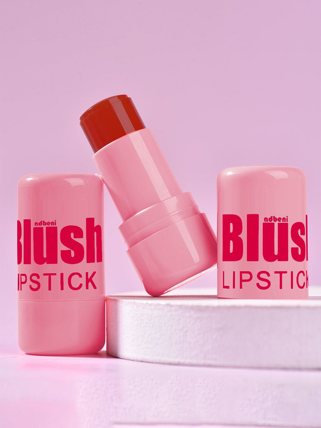 Adbeni Set Of 2 Waterproof Matte 3-In-1 Eyes Cheek & Lip Blush Lipstick - 5g- Shade -01-06