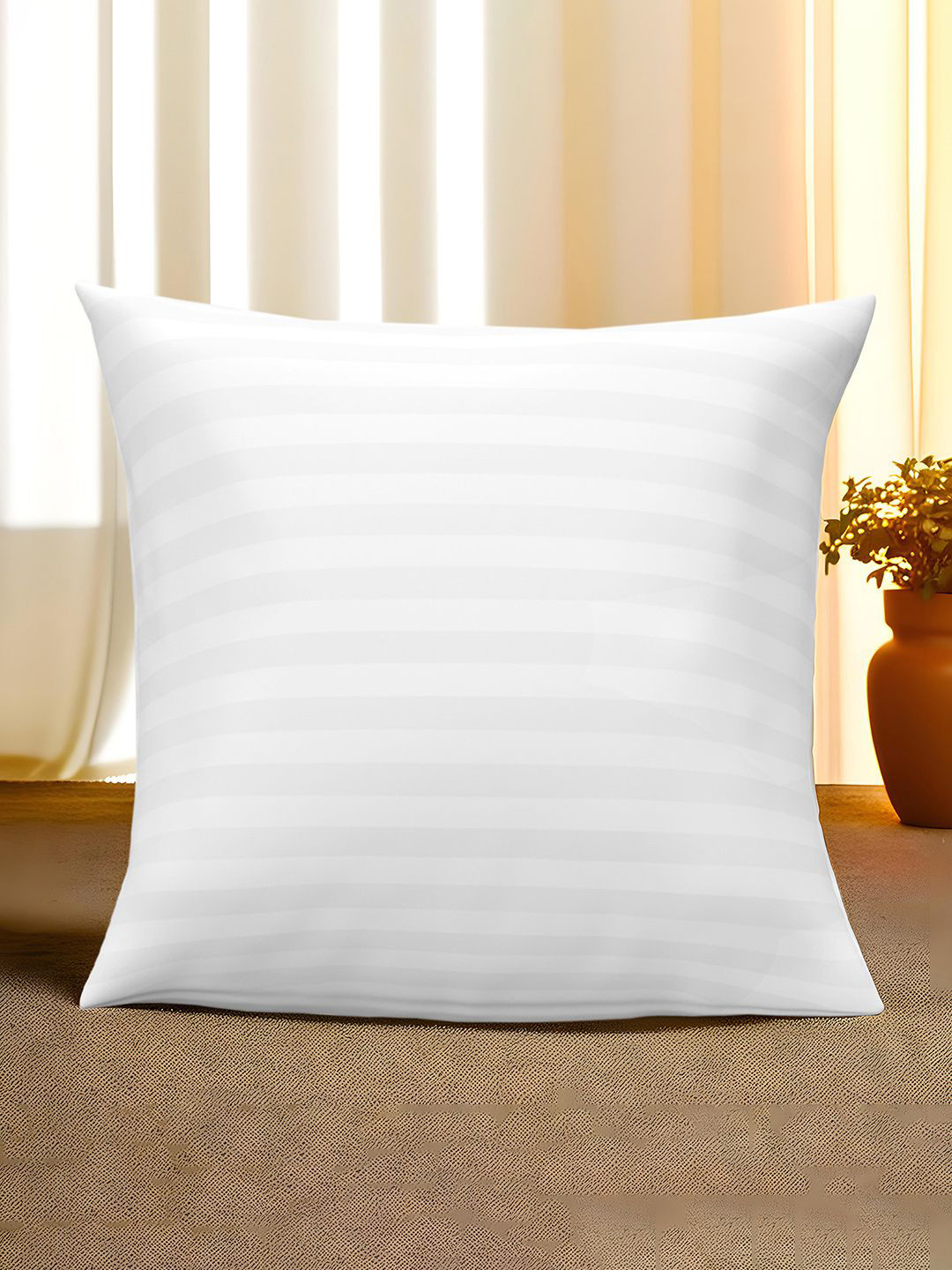 Kuber Industries White Soft Microfiber Sofa Cushions 16 inch x 16 inch Sofa Pillows