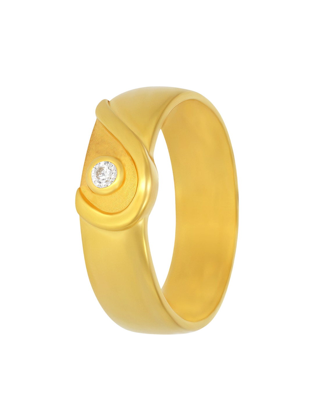BHIMA 22K BIS Hallmark 916 Purity Yellow Gold Single Stone Band Men Ring