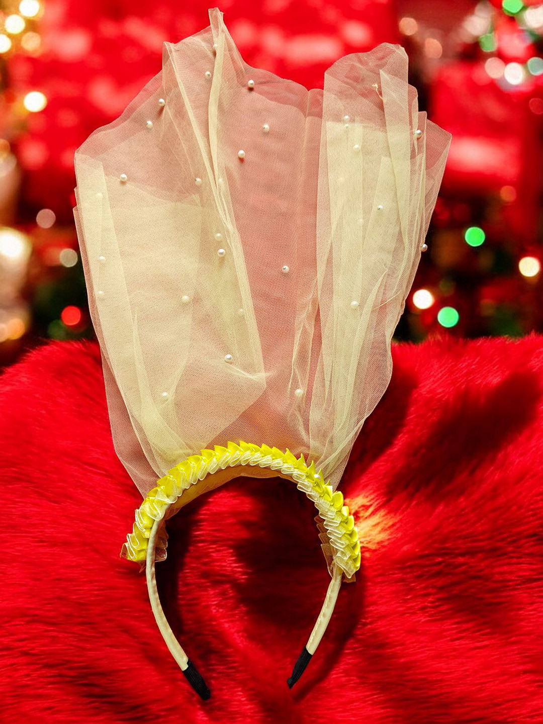 CHRONEX Georgette Long Tail Hairband With Cute Ribbon - Assorted