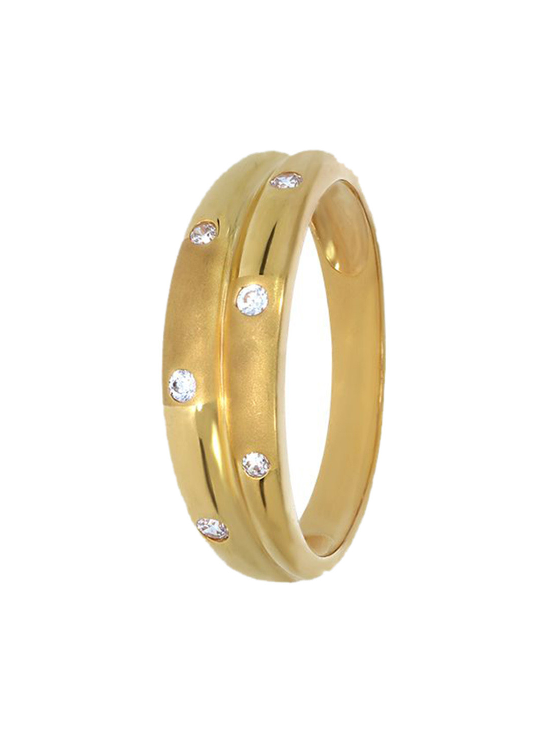 BHIMA 22K BIS Hallmark 916 Purity Yellow Gold Mini Stone Ring for Men