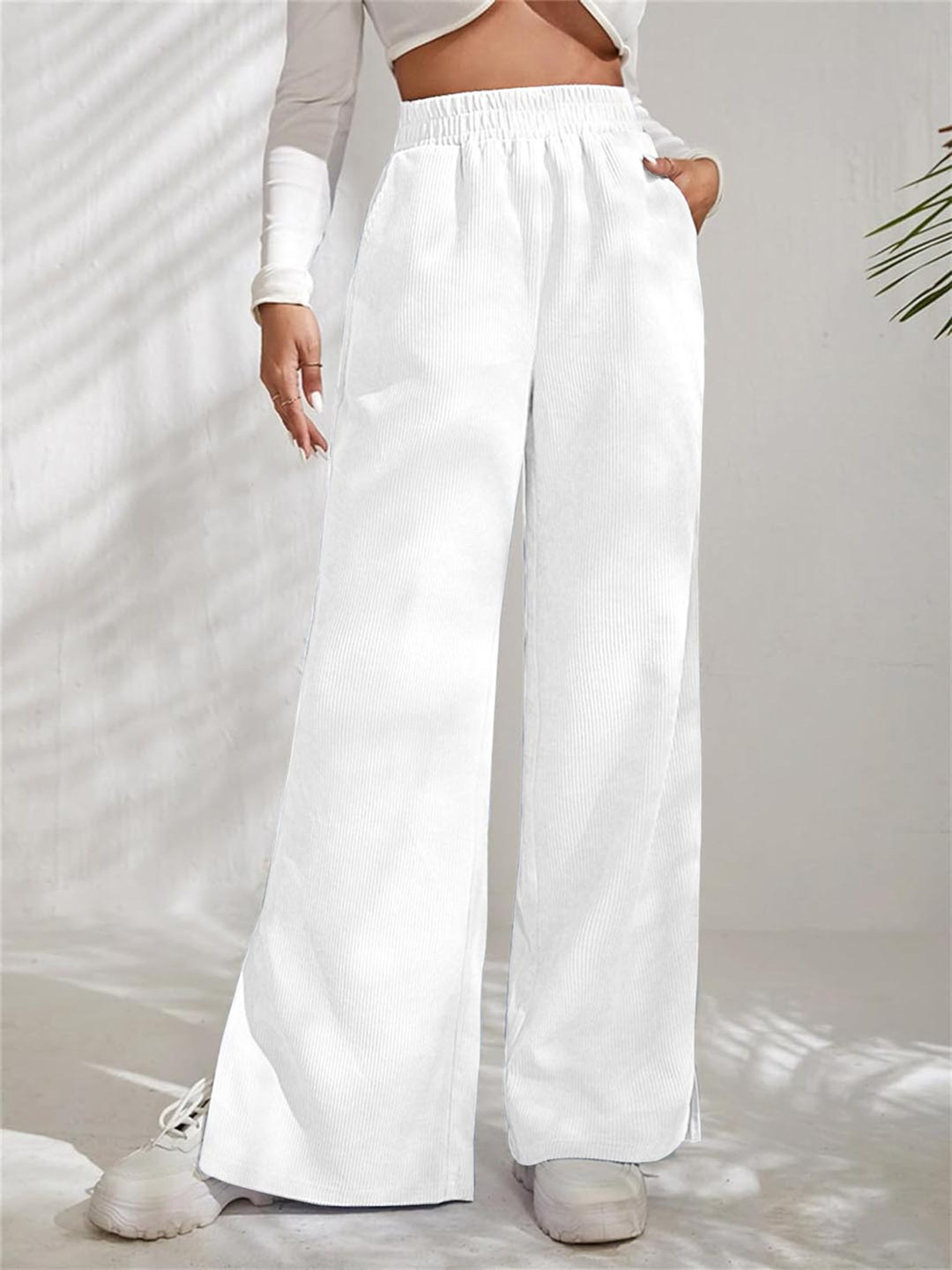 Kalika Women Loose Fit Mid-Rise Trousers