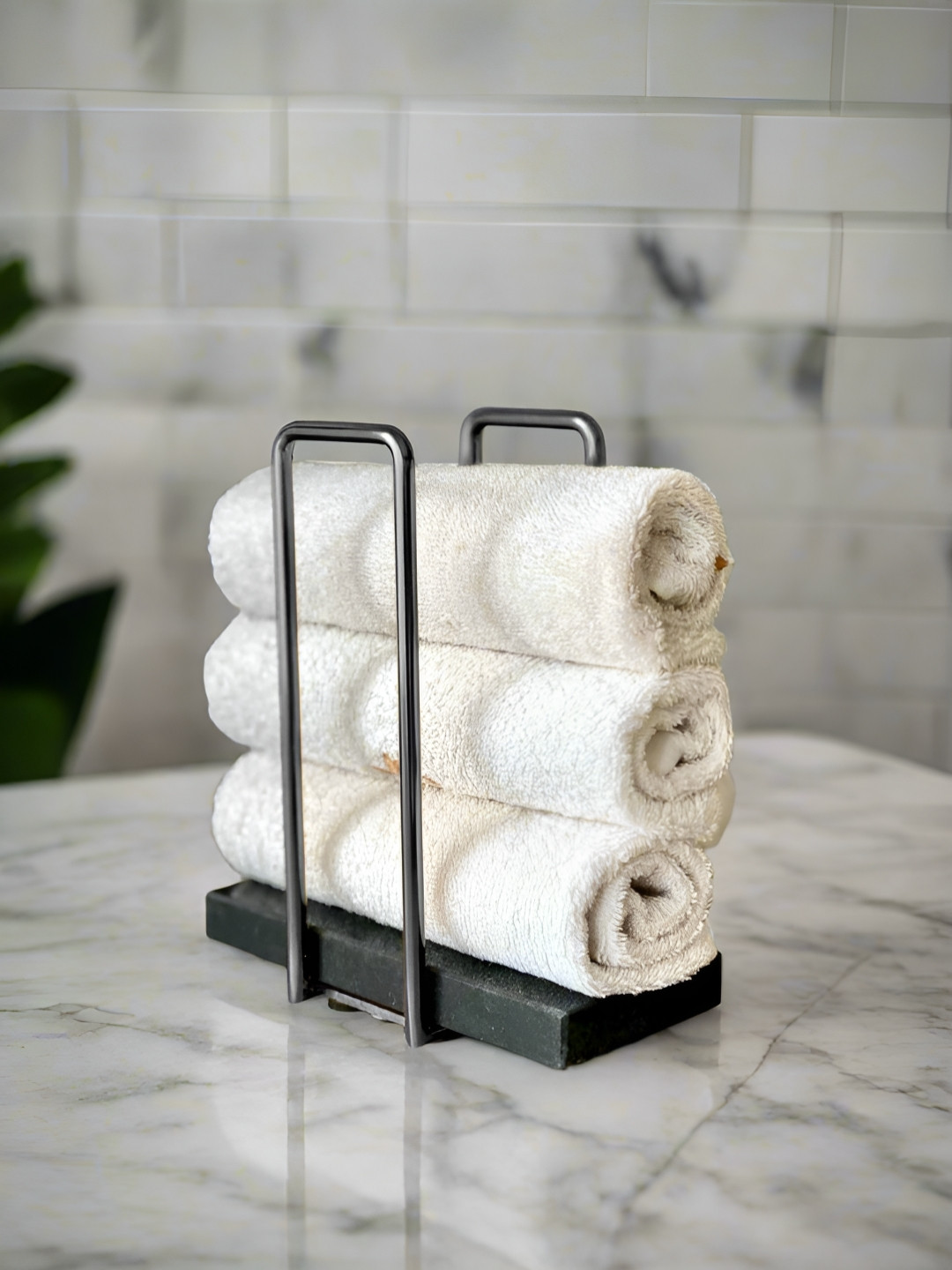 Mason Home Black Marble Towel Holder
