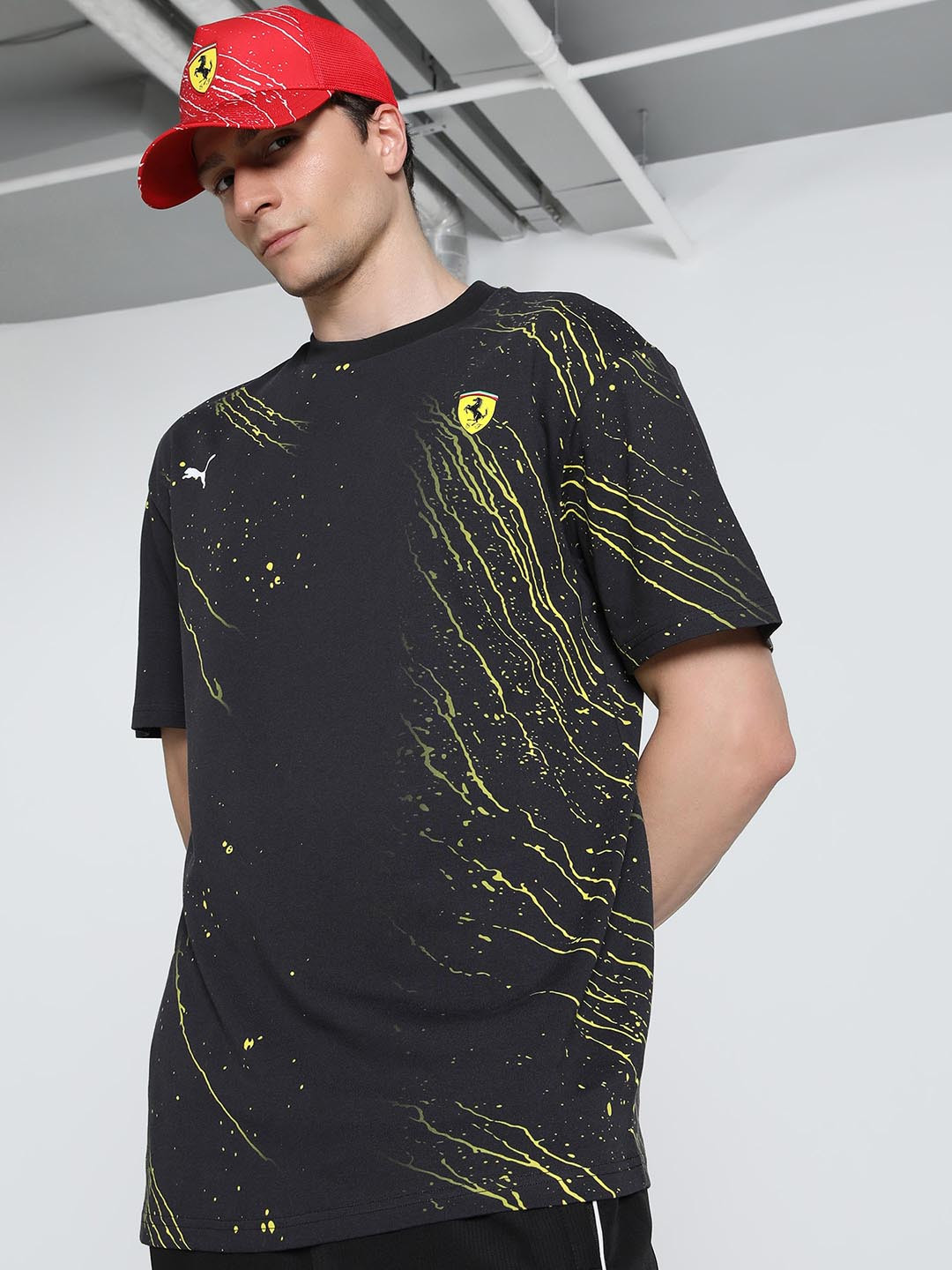 PUMA Motorsport Men Scuderia Ferrari Abstract Printed T-shirt